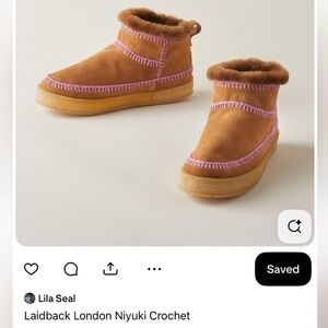 Laidback London Nyuki low crochet suede  boot, size 37  (or 6)